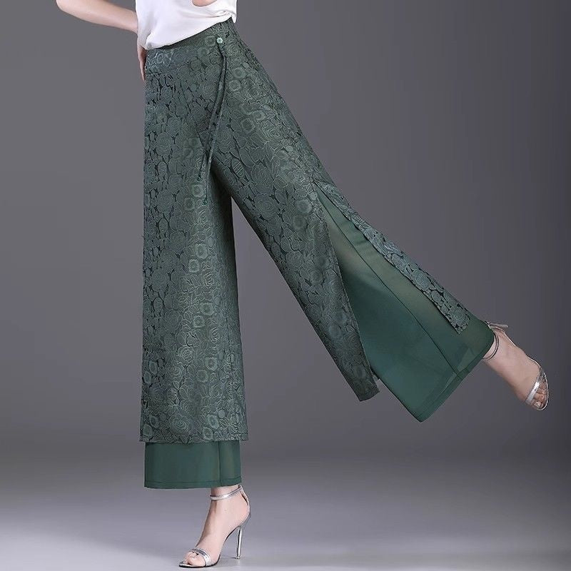 Pantalon fendu de style chinois