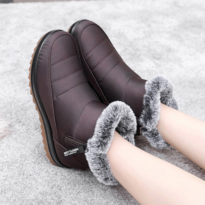 Bottines d'hiver imperméables avec doublure en fourrure